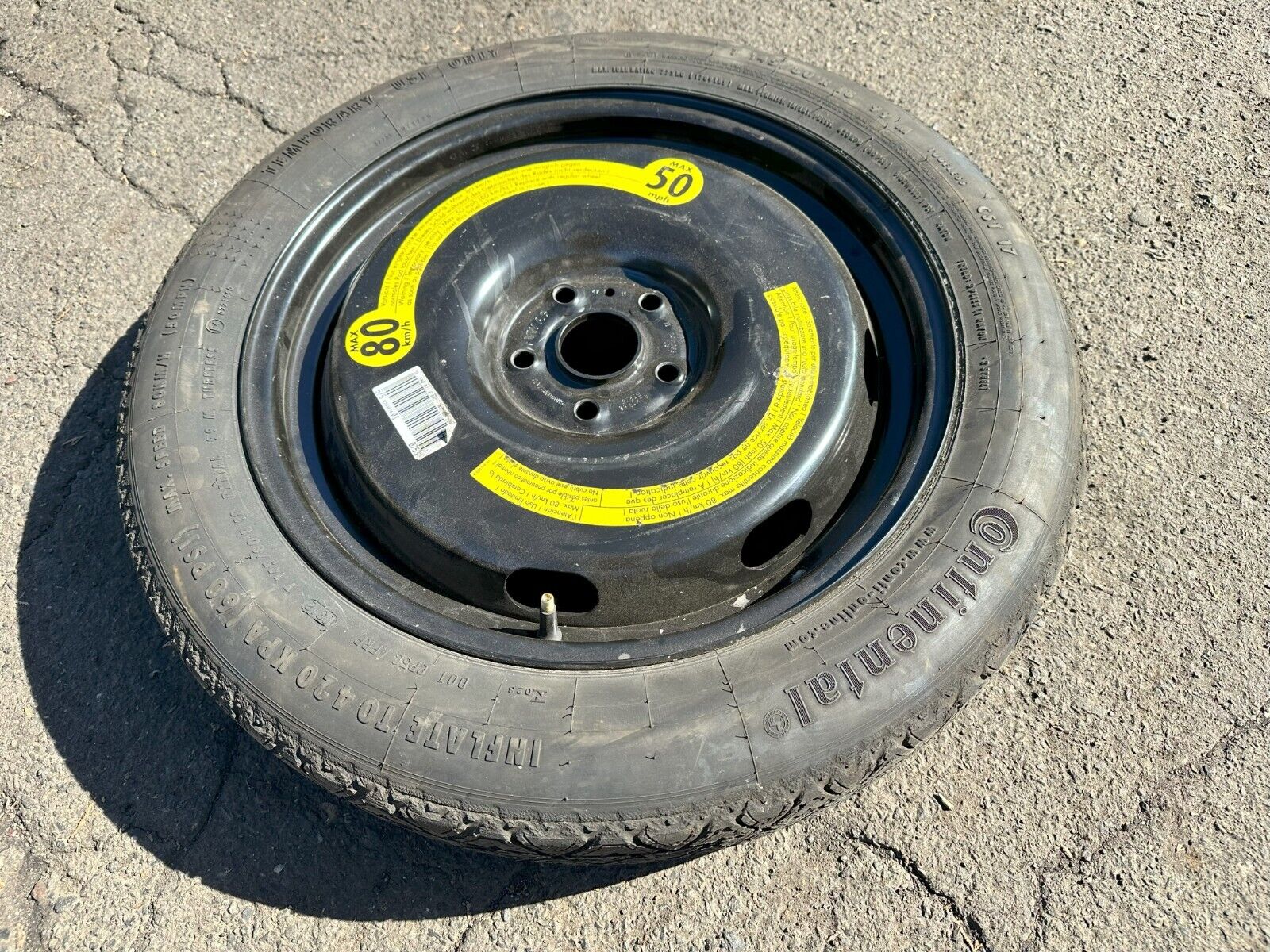 09-23 Volkswagen Tiguan Spare Tire Wheel Continental T145/80R18 OEM