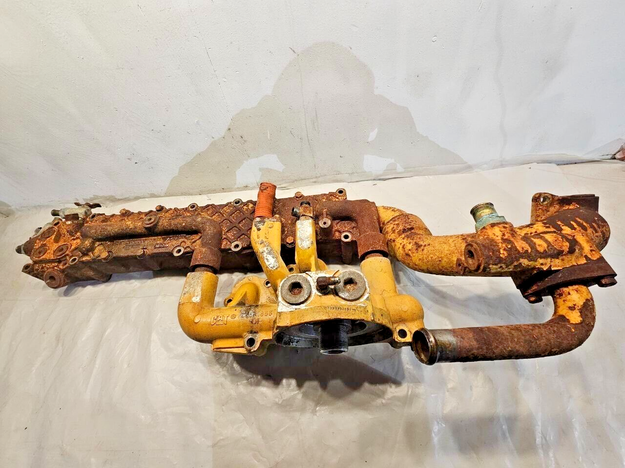 CAT C-15  ACERT Diesel Engine Oil Cooler w/ Filter Base, Part # 284-7805 OEM