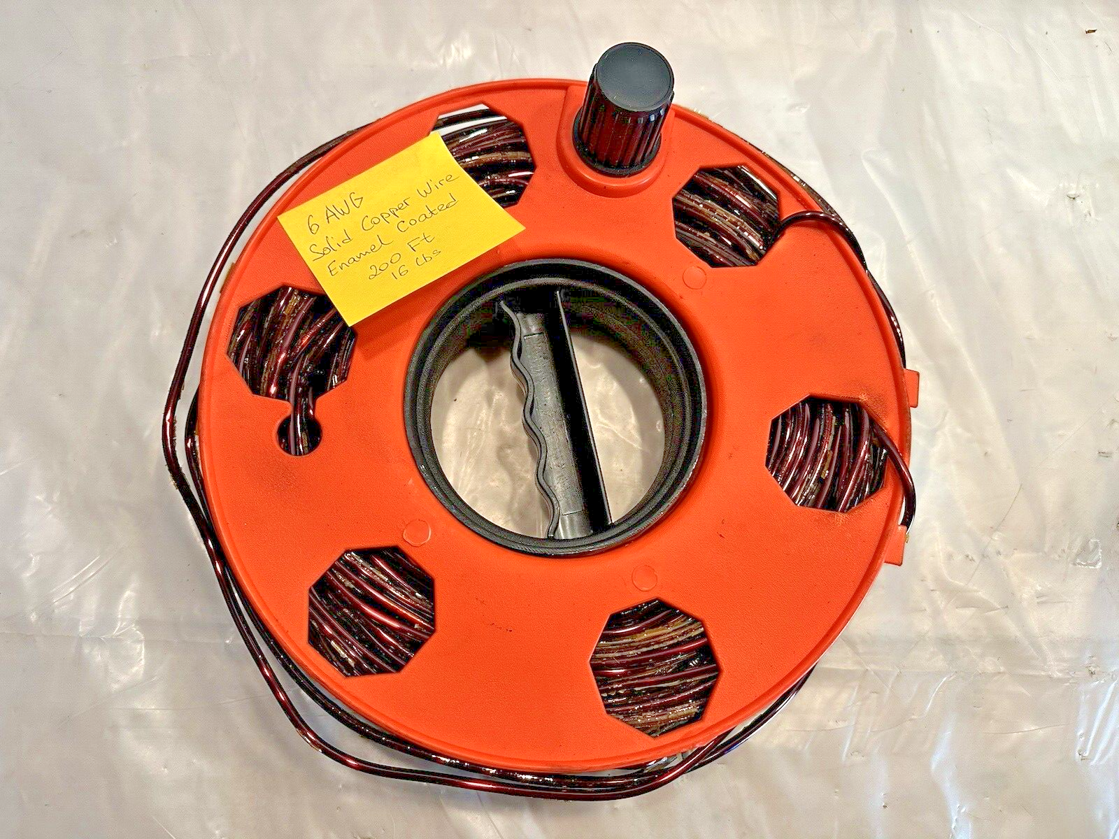 6 Gauge ENAMEL COATED SOLID COPPER WIRE 6 AWG 4.1mm 200 FEET ROLL
