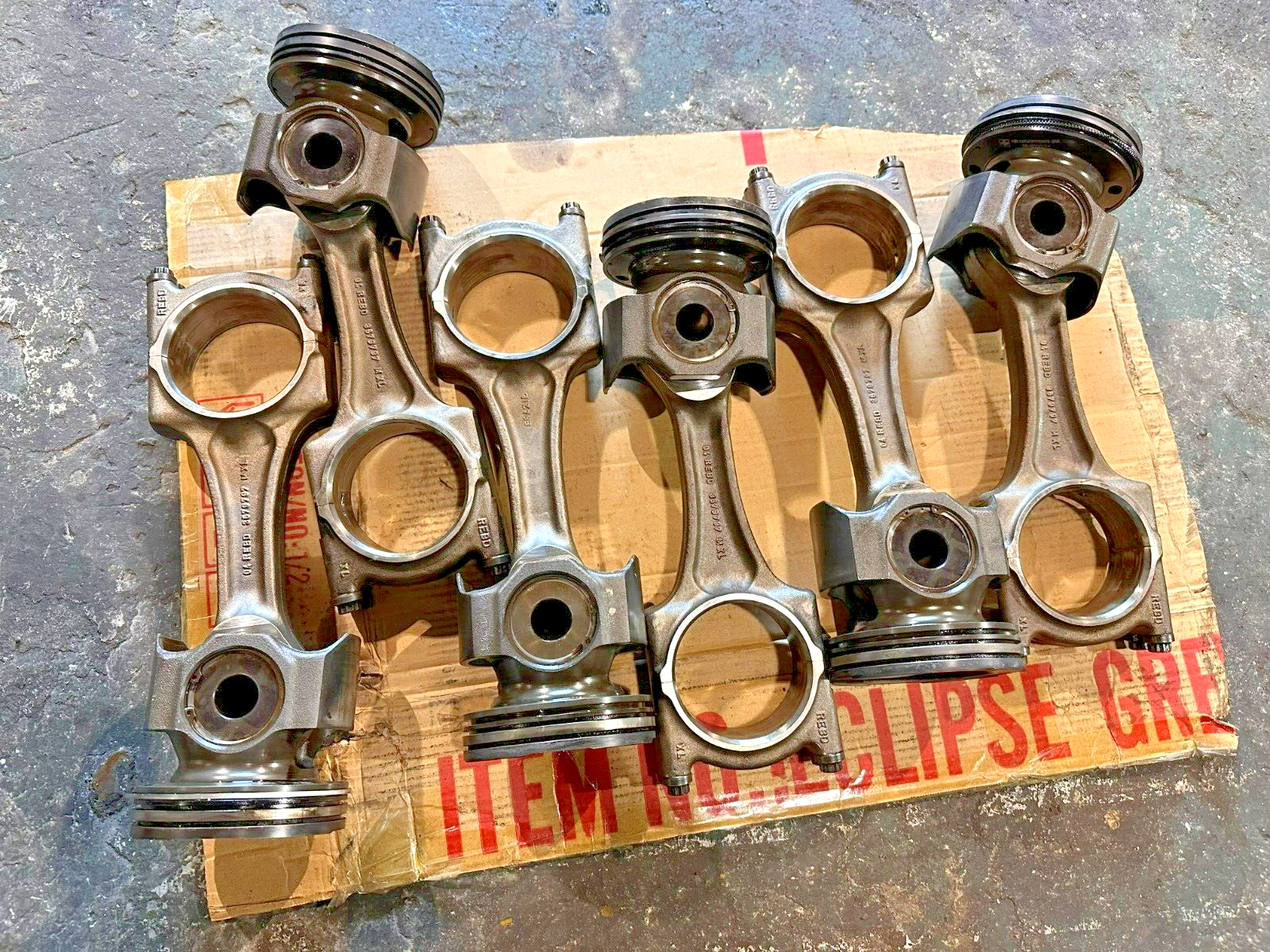 Set of 6 2007 Cummins ISX15 DOHC Diesel Engine Pistons Rods Assembly 3679797 OEM